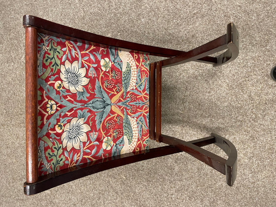 Rocking Footstool in Red velvet strawberry Thief/ Discounted due to Frame