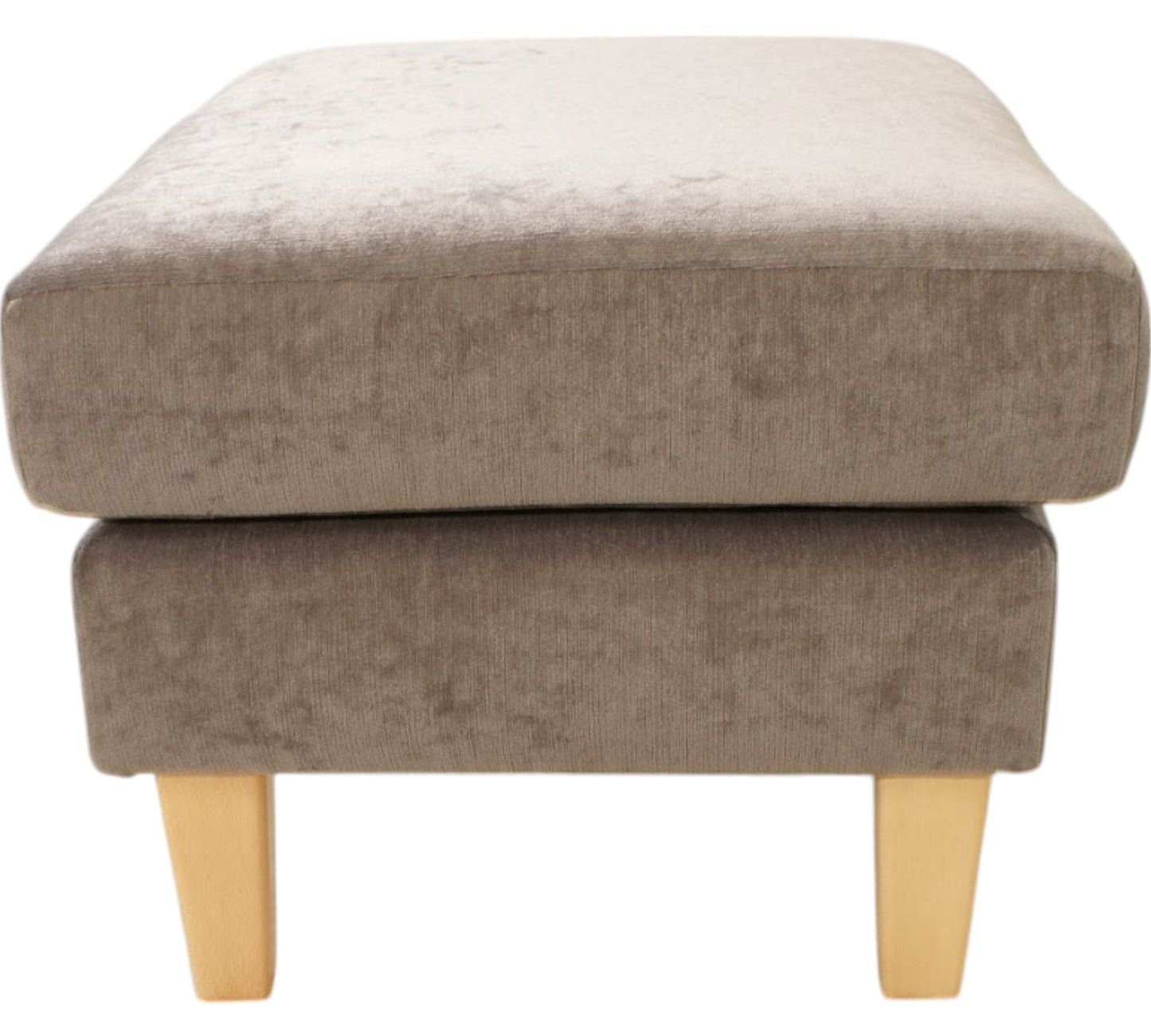 Manchester footstool in chenille velvet