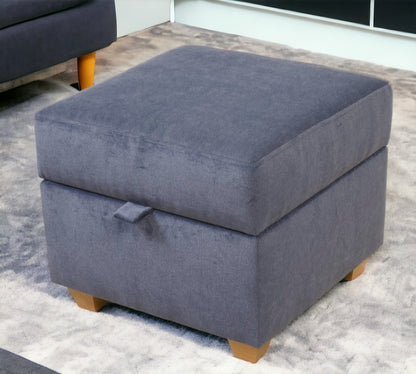 Small Florence Storage footstool in Chenille Velvet