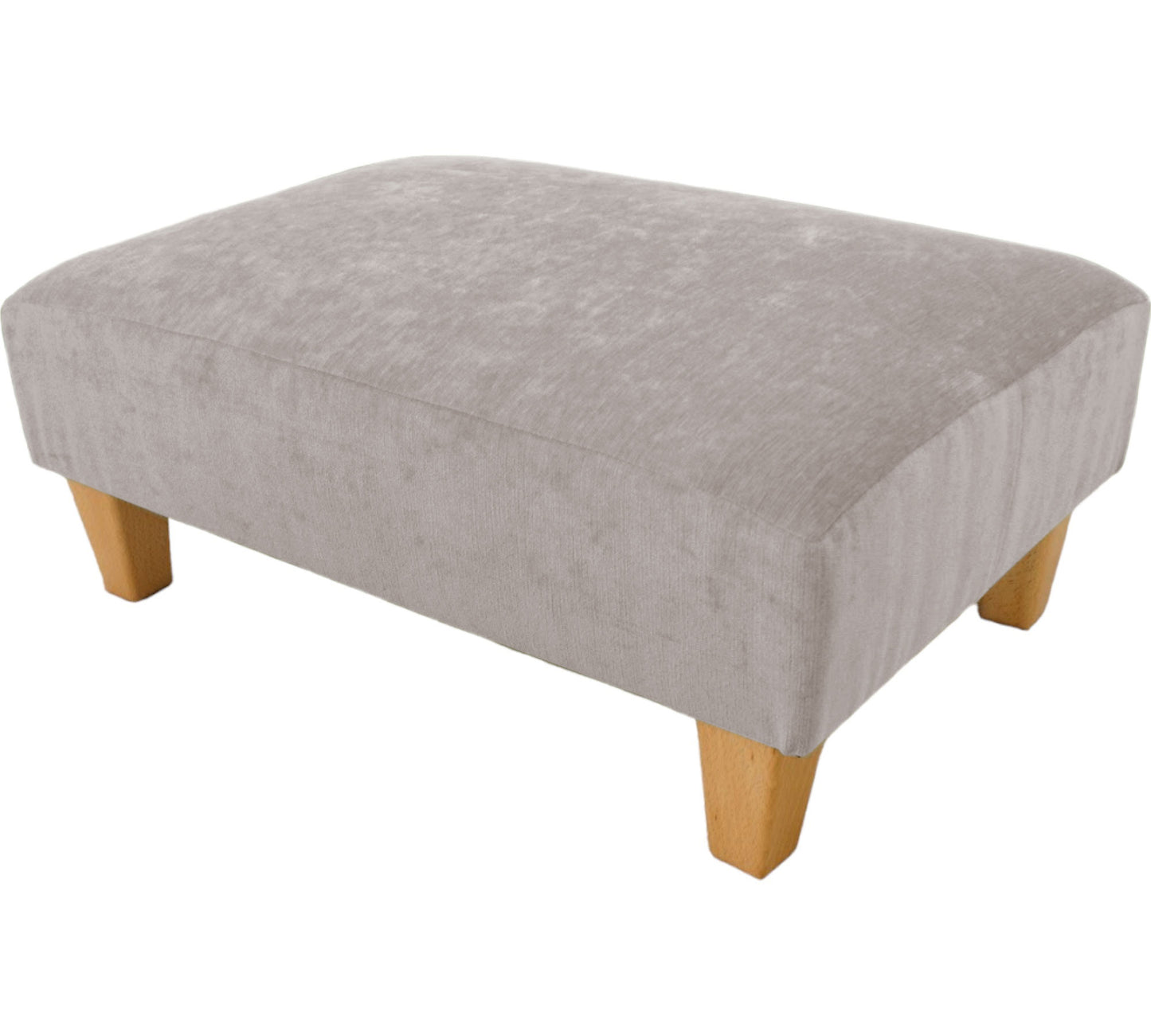 Large Half Classic footstool Crushed Chenille Velvet