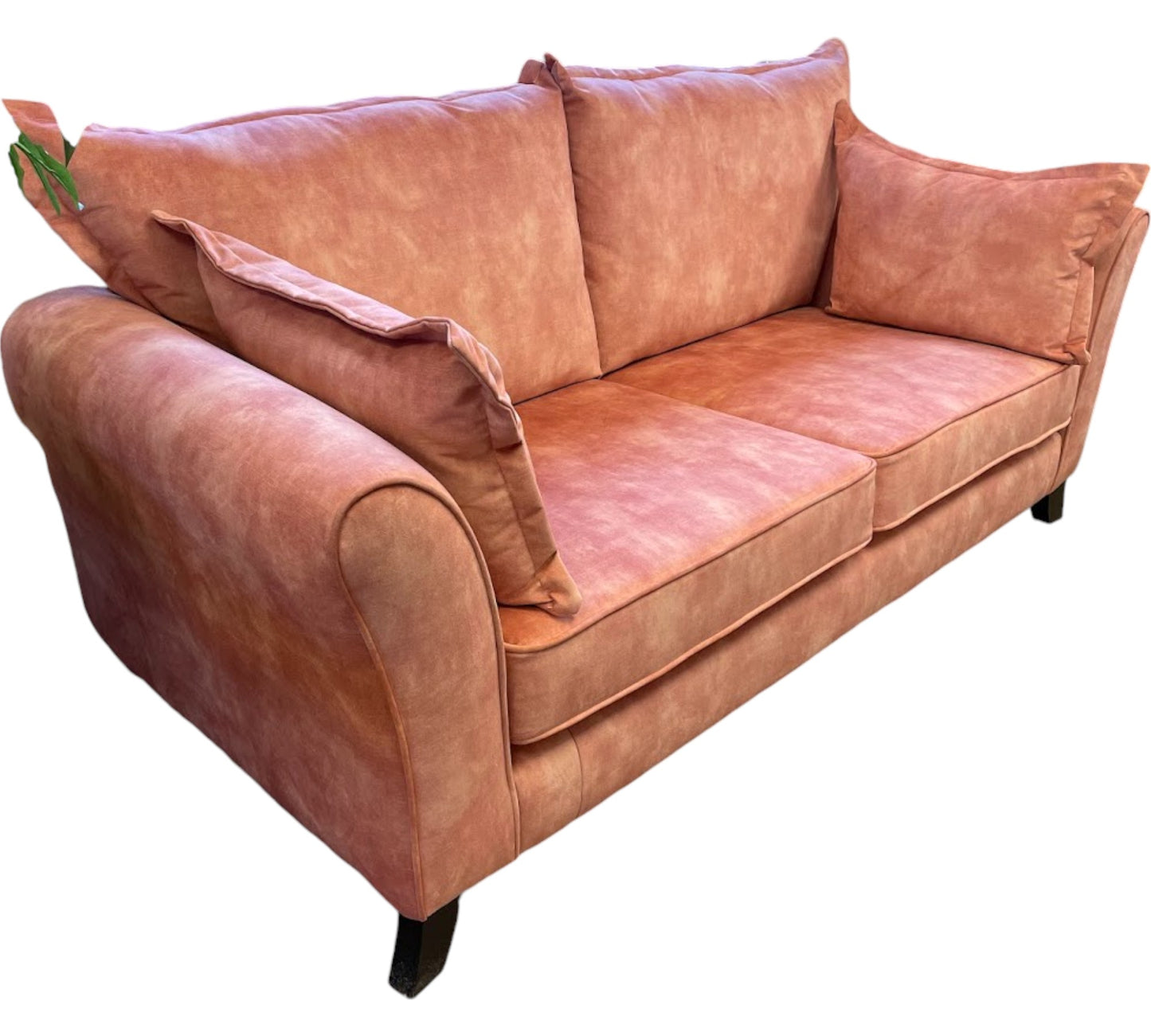 Ex Display Halifax 3 seater with Storage Footstool in Coral Velvet