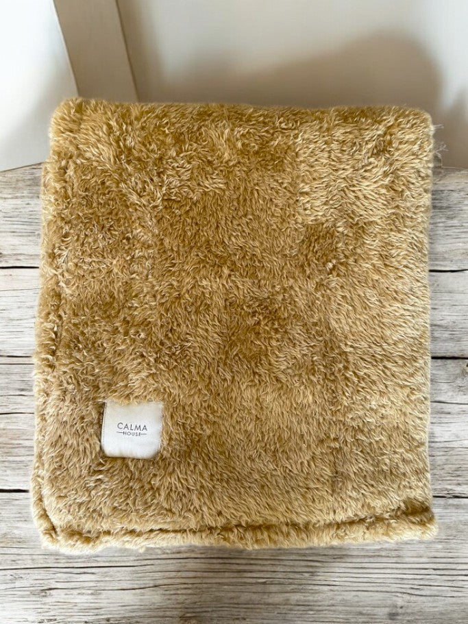 Caramel Teddy Throw/ Blanket