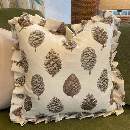 Pine Cones Briarwood/Cream Cushion