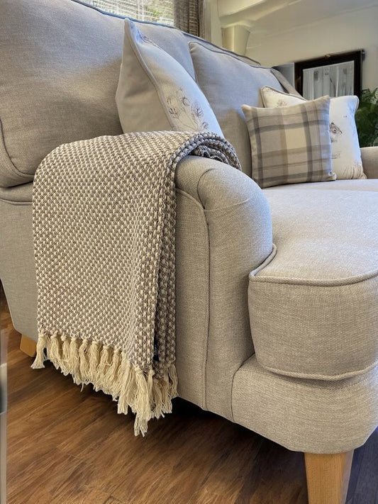 Beige weave Throw/ Blanket