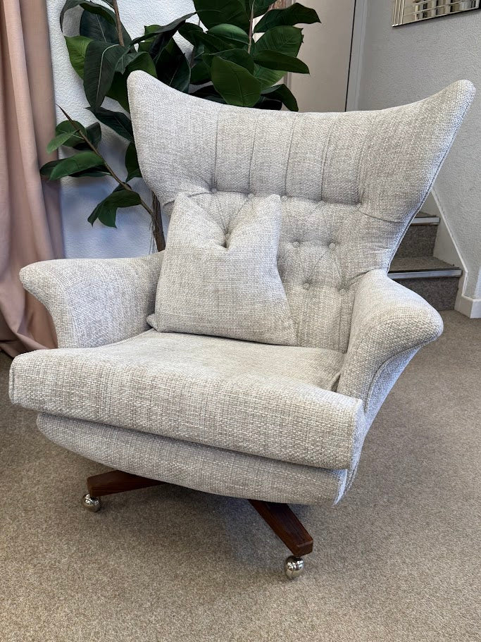 Gplan Swivel Chair Refurbished In Chunky Pumice