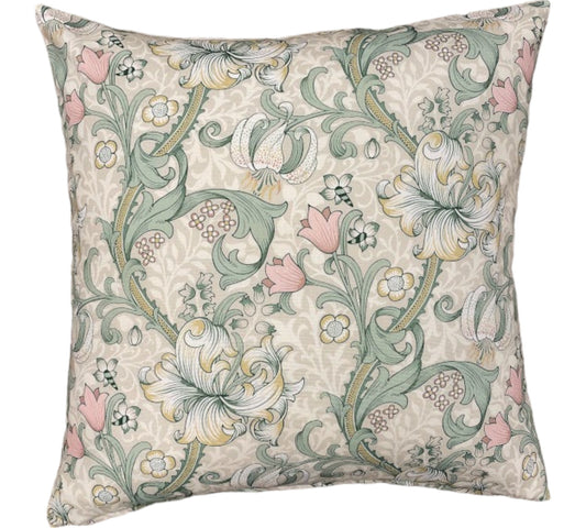 Golden Lily Linen/Blush cushion