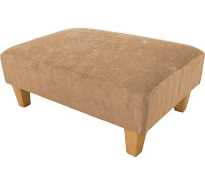 Large Half Classic footstool Crushed Chenille Velvet