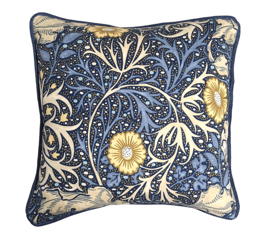 Morris & Co Seaweed Ink / Woad Scatter cushion