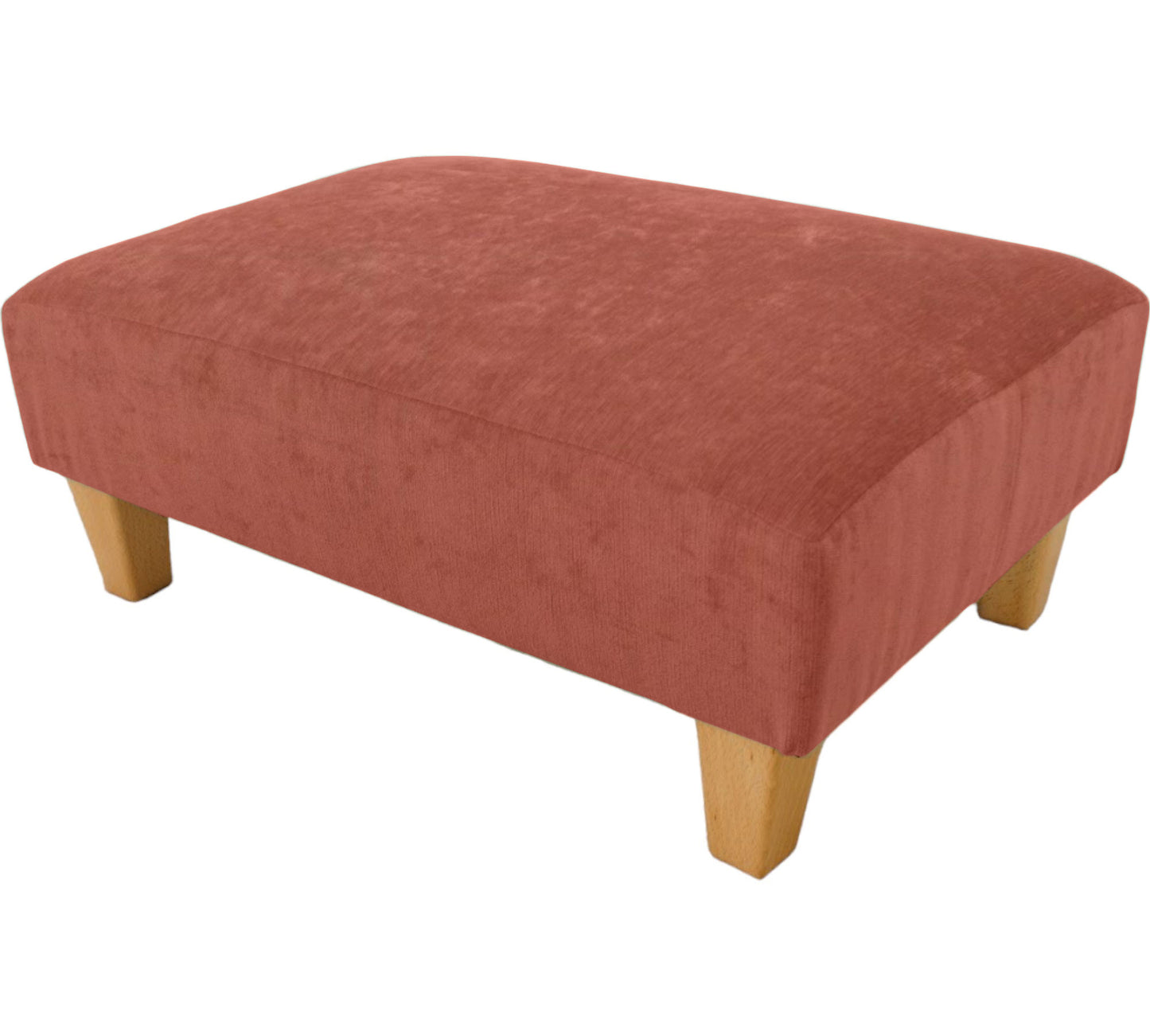 Large Half Classic footstool Crushed Chenille Velvet