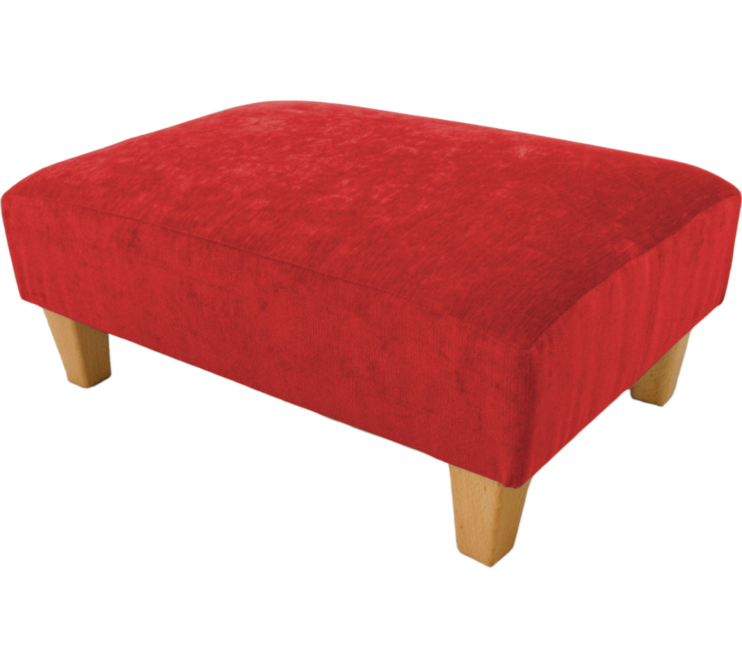 Large Half Classic footstool Crushed Chenille Velvet