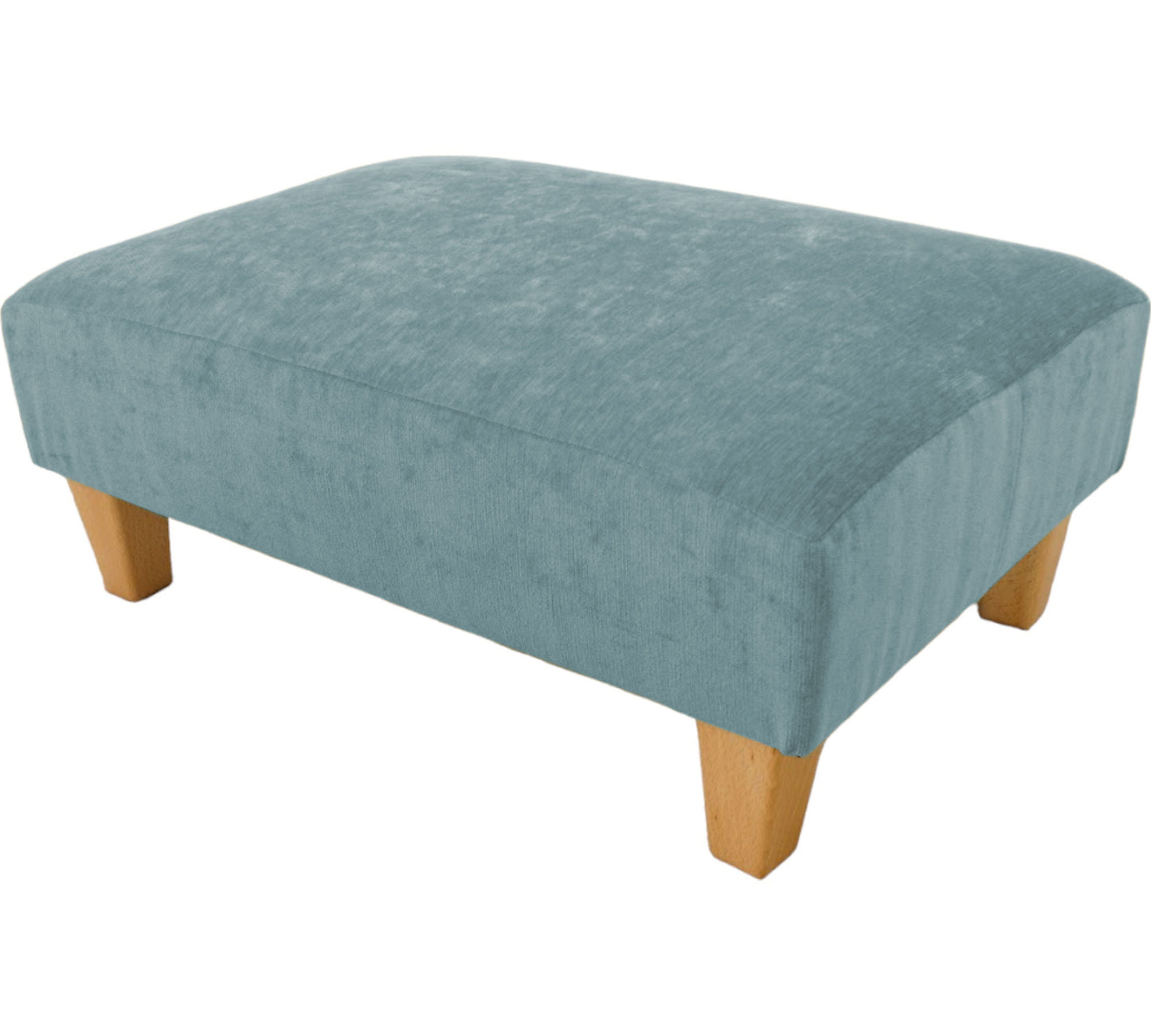 Large Half Classic footstool Crushed Chenille Velvet