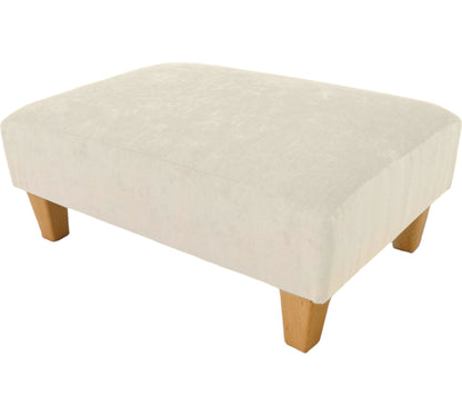 Large Half Classic footstool Crushed Chenille Velvet