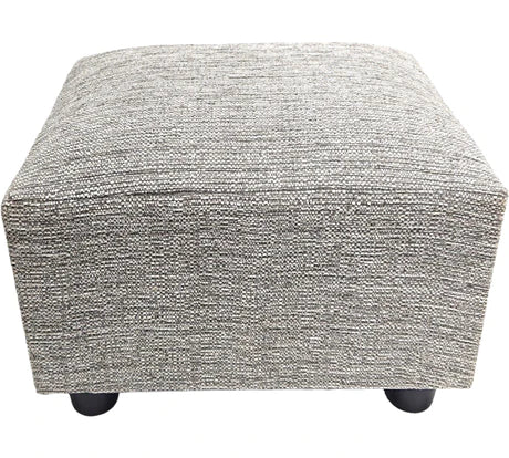 Silver Fleck Footstool with black bun feet 