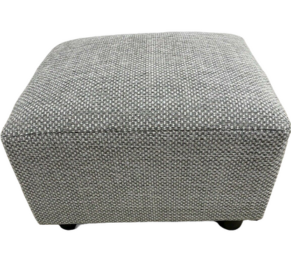 Dobby Steel Grey Footstool with Black plastic feet 