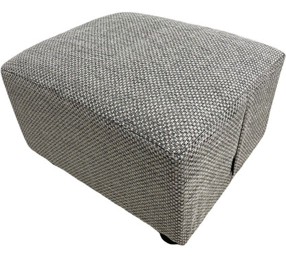 Dobby Steel Grey Footstool with Black plastic feet 