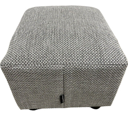 Dobby Steel Grey Footstool with Black plastic feet 