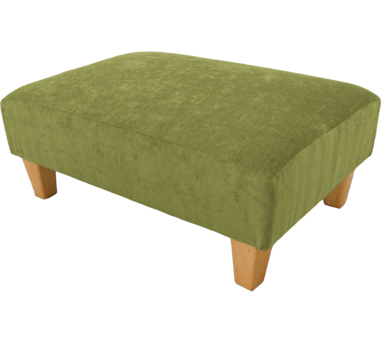 Large Half Classic footstool Crushed Chenille Velvet