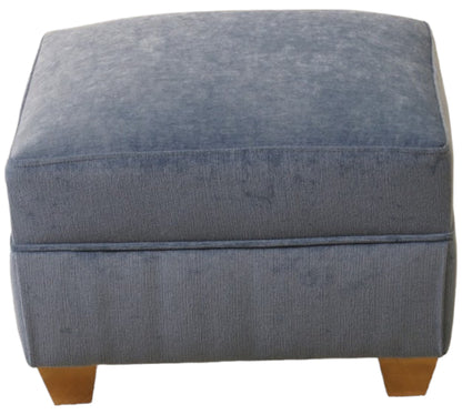 Oxford footstool in Chenille Velvet