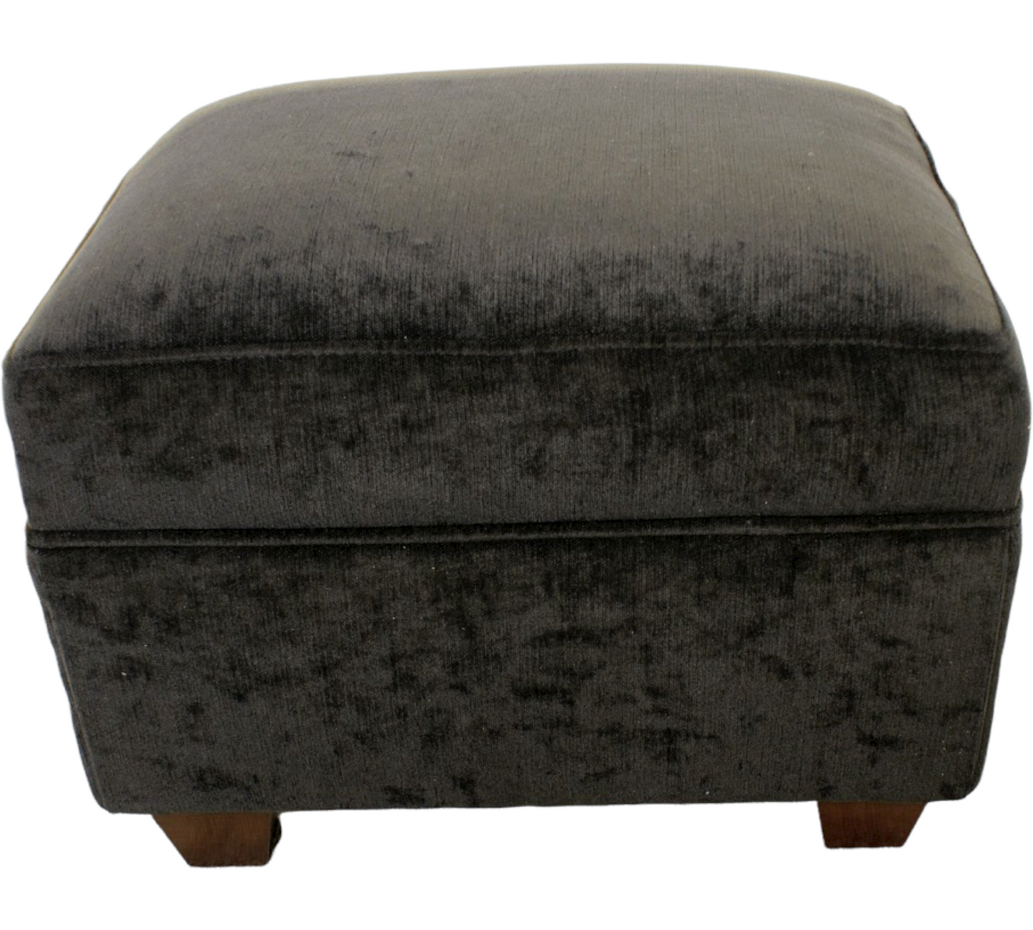 Oxford footstool in Chenille Velvet - New England Sofa Design