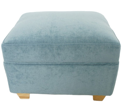 Oxford footstool in Chenille Velvet british made - New England Sofa Design