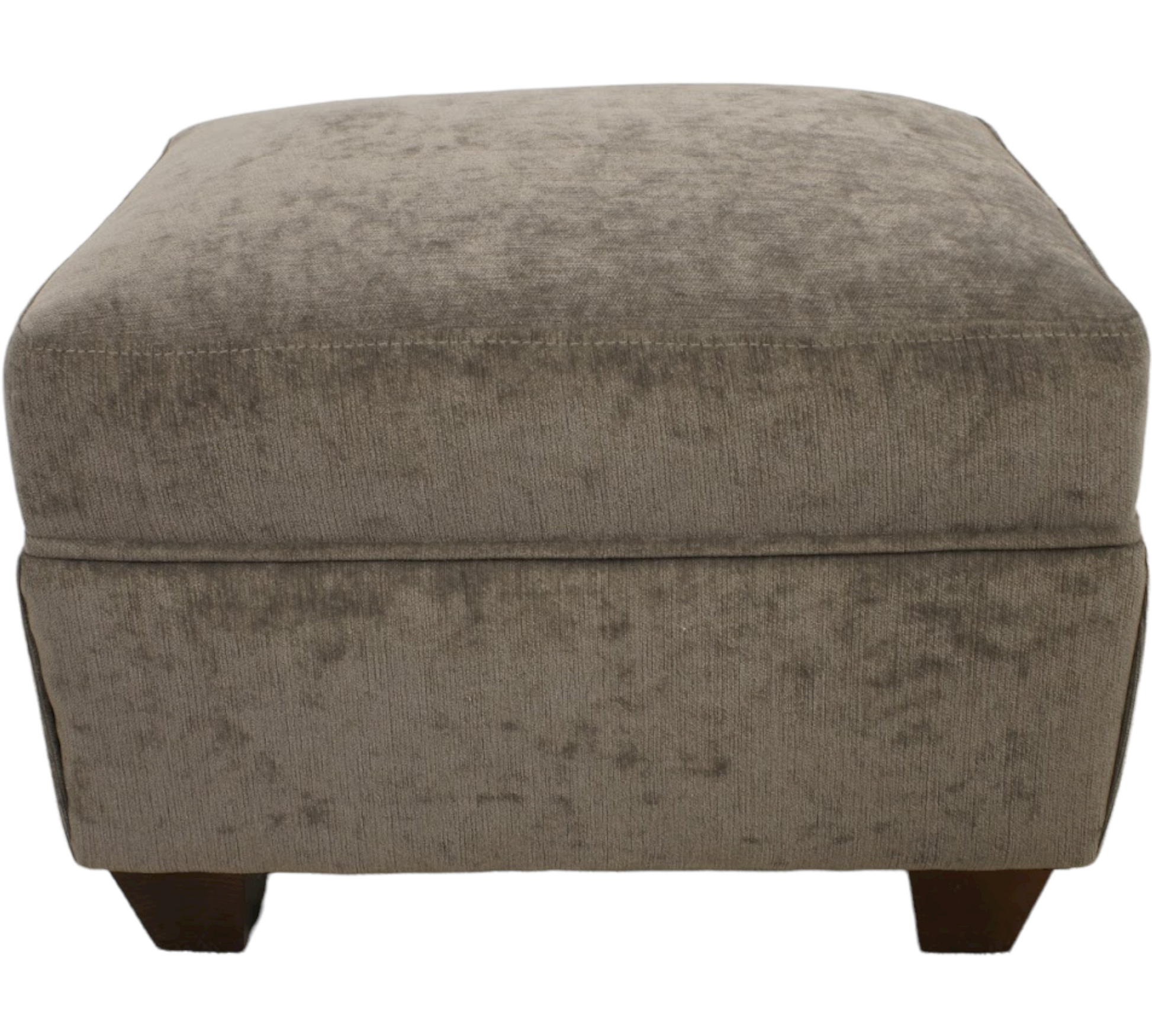 Carbon Oxford footstool in Chenille Velvet british made - New England Sofa Design