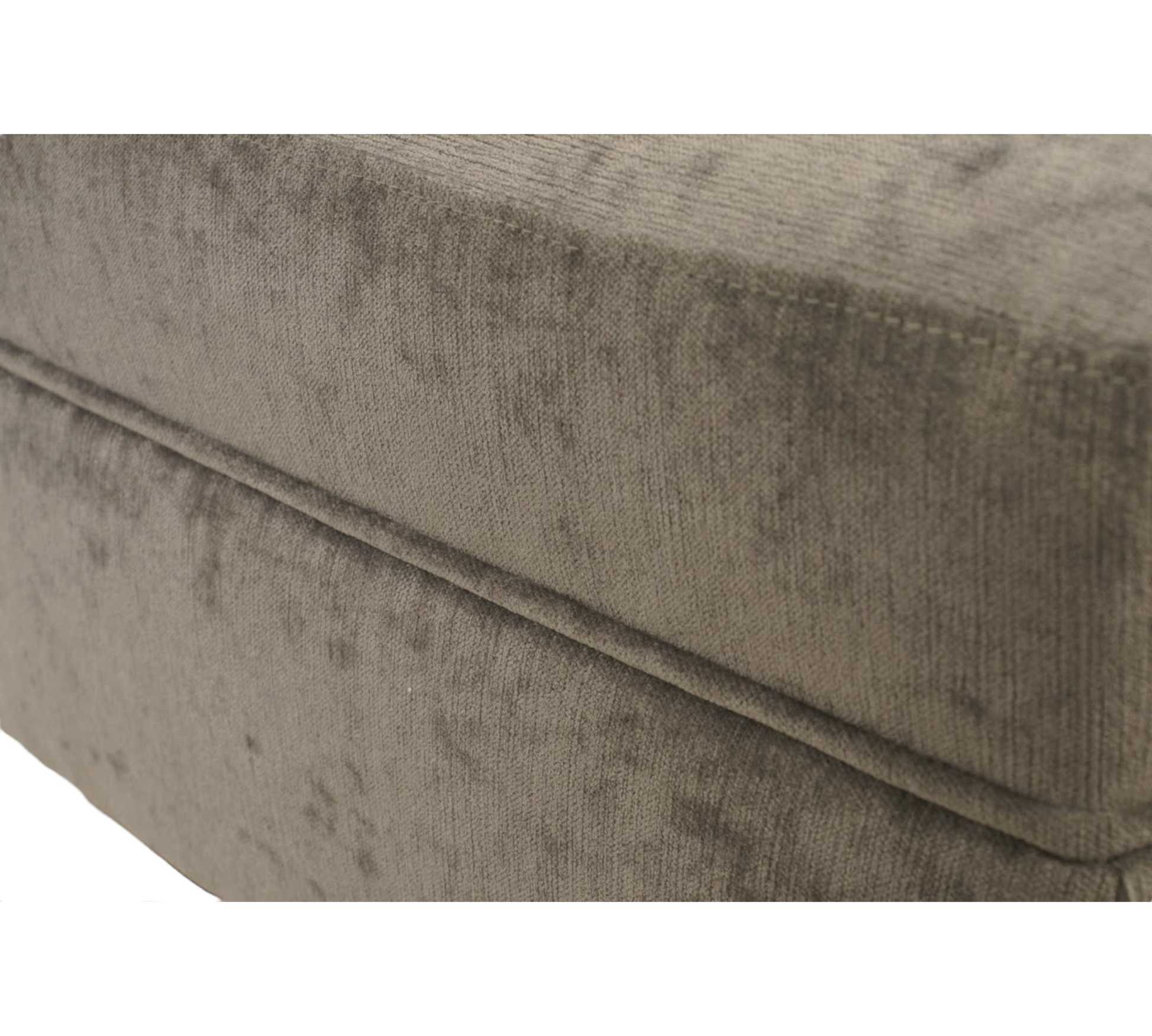 Oxford footstool in Chenille Velvet british made - New England Sofa Design