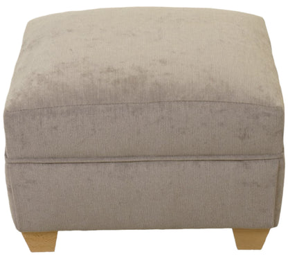 Oxford footstool in Chenille Velvet british made - New England Sofa Design