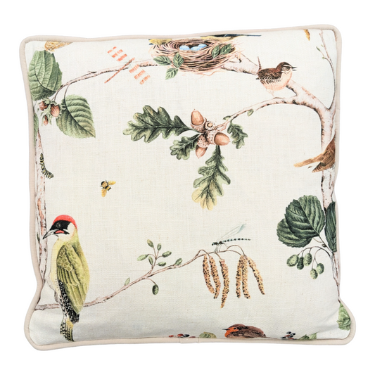 Woodland Chorus in Multi Linen Scatter Cushion