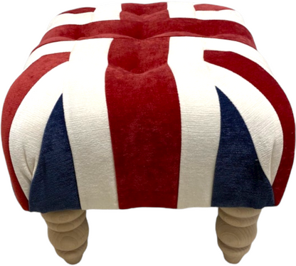 Small Union Jack footstool - New England Sofa Design