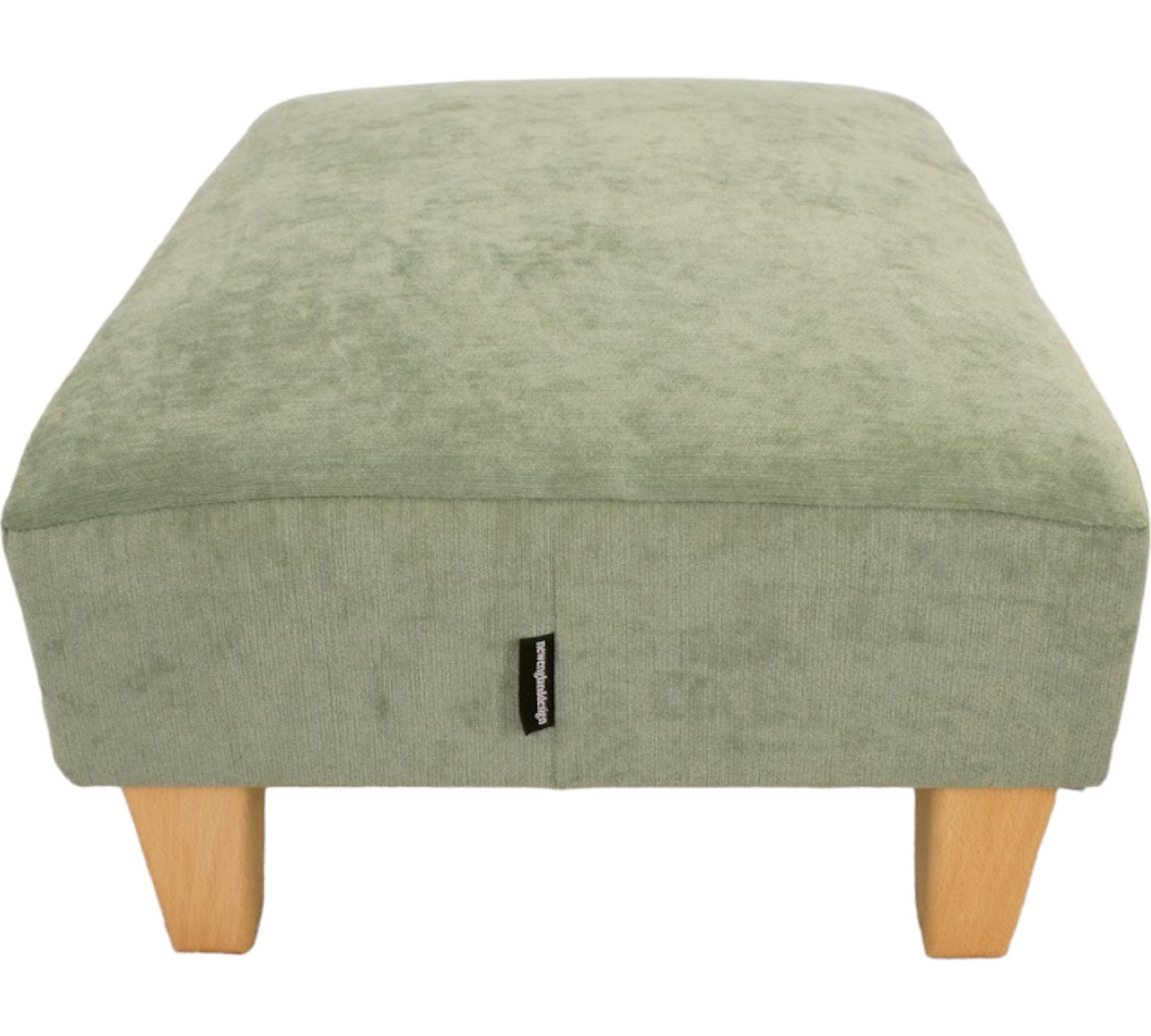 Large Half Classic footstool Crushed Chenille Velvet