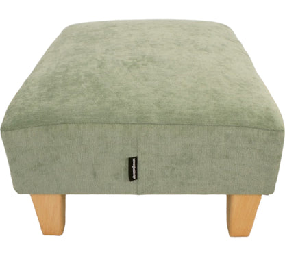 Large Half Classic footstool Crushed Chenille Velvet