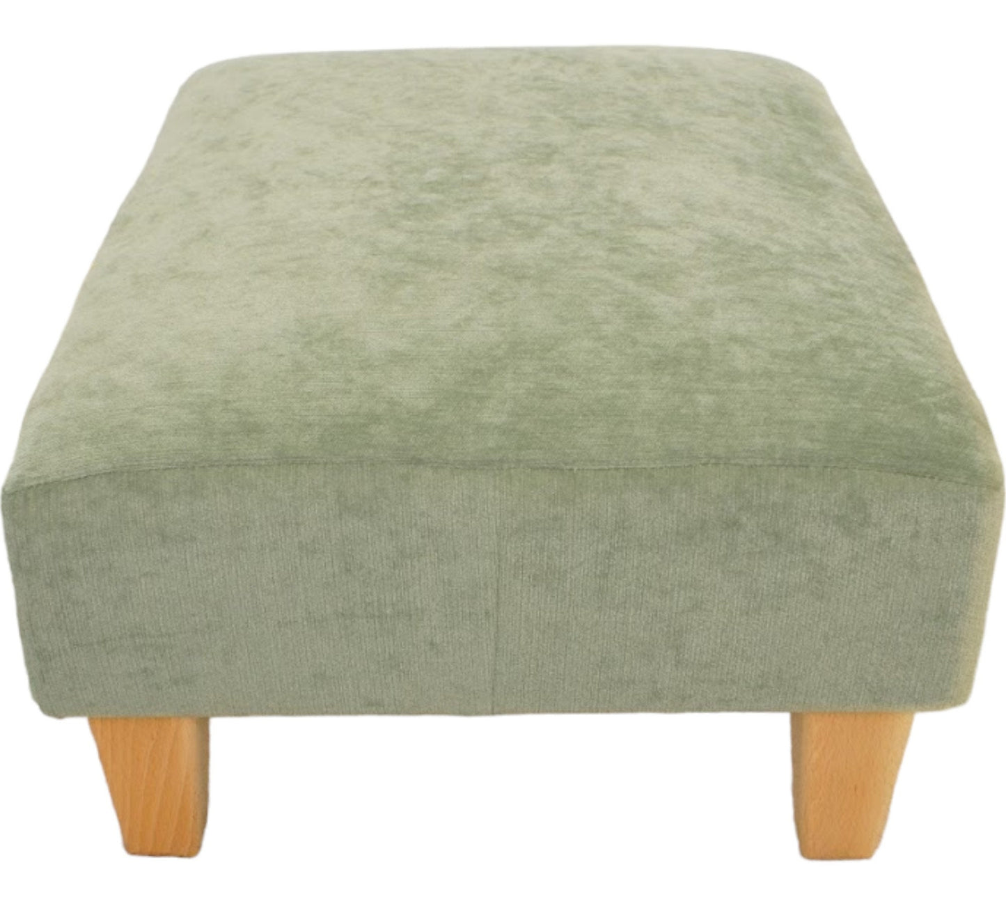 Large Half Classic footstool Crushed Chenille Velvet