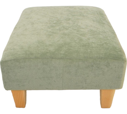 Large Half Classic footstool Crushed Chenille Velvet